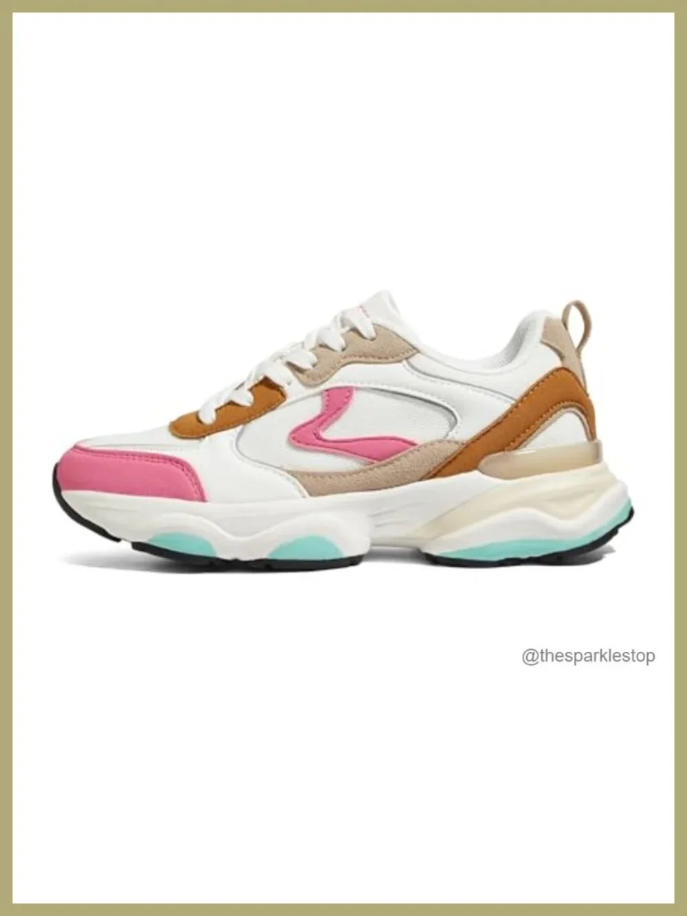 Women's Chunky Platform Walking Sneakers Faux Leather Mesh Slip Resistant